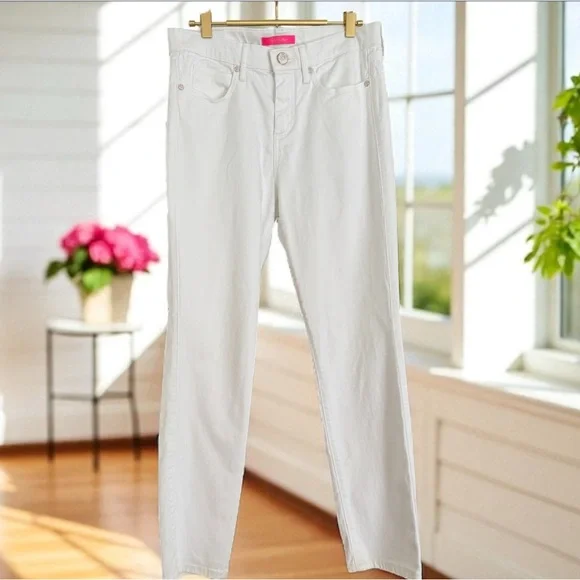 Lilly Pulitzer Bright White Ankle Straight Leg Jeans - Picture 1 of 6